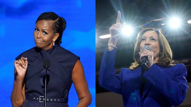 „Galėjo būti dar stipresnė, energingesnė“: įvertino Michelle Obamos paramos Harris kalbą