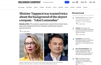 Publikacija apie G. Žiemelį didžiausiame Suomijos dienraštyje „Helsingin Sanomat“ 