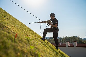the French artist Saype presented his mural Beyond Walls on the slope of Gediminas Hill