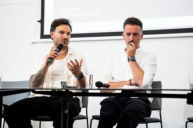 Festivalio „What’s Next In Music?“ akimirka - Vaidas Baumila ir Lauras Lučiūnas