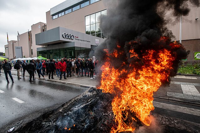 „Audi“ darbuotojų streikas Belgijoje