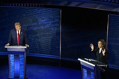 JAV prezidento rinkimų debatuose susitinka Kamala Harris ir Donaldas Trumpas