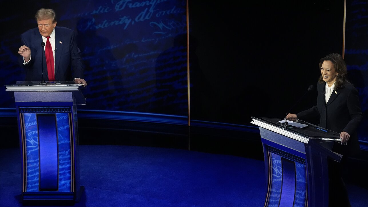  JAV prezidento rinkimų debatuose susitinka Kamala Harris ir Donaldas Trumpas