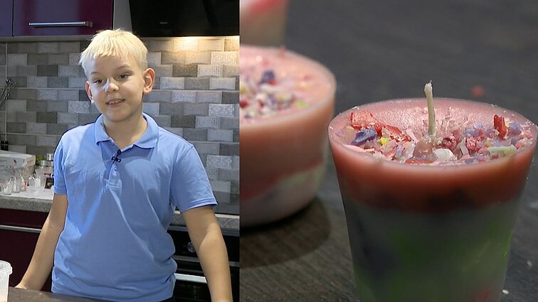 8-mečio Dovydo pomėgis virto kišenpinigių šaltiniu: jo liejamas žvakes perka ir užsienyje
