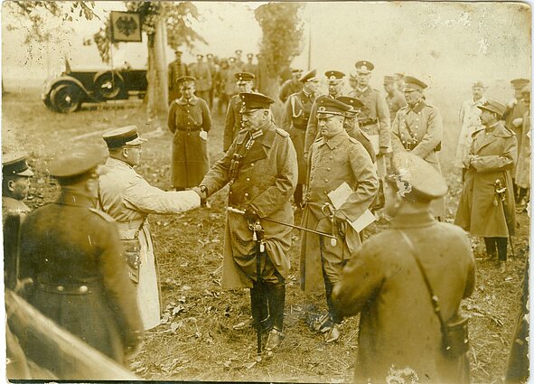 Kazys Škirpa and Paul von Hindenburg, a German military officer and statesman who led the Imperial German Army during World War One, 1930.