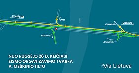 Eismo schema ant Kleboniškio tilto