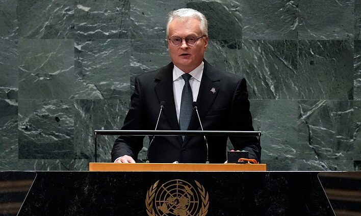 Į JT kreipęsis Nausėda: Rusijos agresijos karas yra didžiausią pavojų kelianti grėsmė