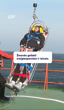 Laivo evakuacijos pratybos Baltijos jūroje