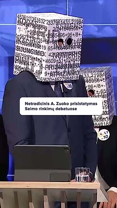 Netradicinis Zuoko prisistatymas Seimo rinkimų debatuose