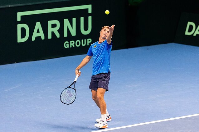 Gaubas nukeltame mače nusileido amerikiečiui ir baigė pasirodymą