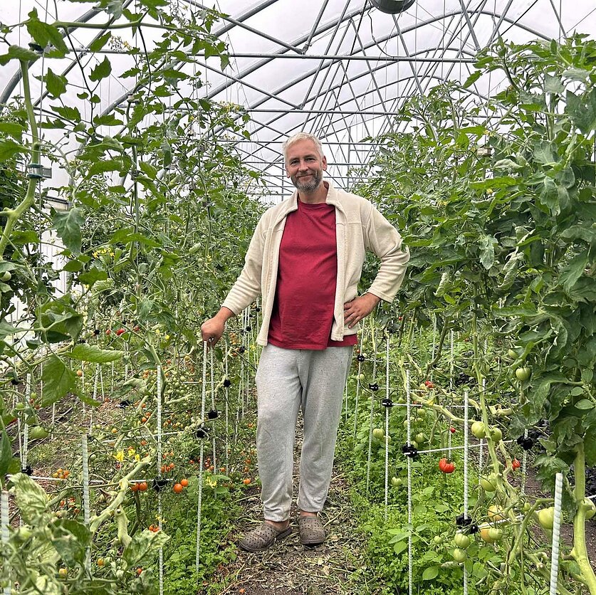 Rūta Simanavičienė, Ekologinio Bačkonių ūkio šeimininkas Andrius Prusakovas iš Kaišiadorių rajono.