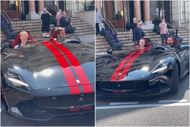 Automobilyje – I. Trinkūnaitė ir V. Germanas 