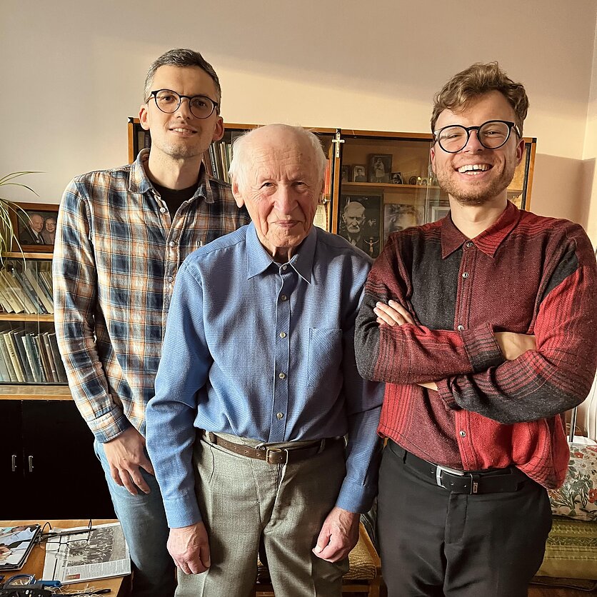 I. Klėjaus nuotr., Aleksas Petrauskas su laidos rengėjais