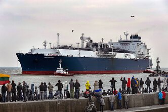 The LNG terminal's inauguration in 2014