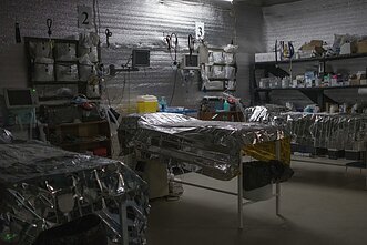 „Azovo“ brigados medicininis taškas – stabilizacinis punktas. 2024 metų spalis.