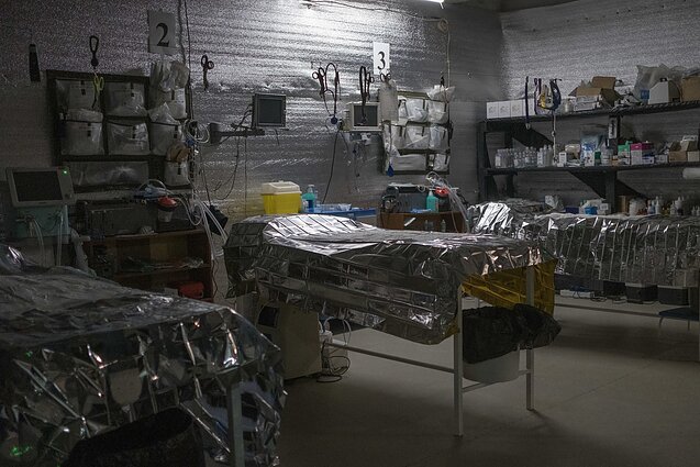 „Azovo“ brigados medicininis taškas – stabilizacinis punktas. 2024 metų spalis.