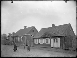 Bielskas. Gatvės gale matyti A. Jurašaičio fotoateljė, 1894–1902 m.
