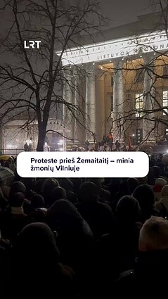 Protestas prieš koaliciją su „Nemuno aušra“
