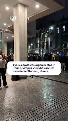 Šimtai kauniečių rinkosi proteste prieš koaliciją su „Nemuno aušra“