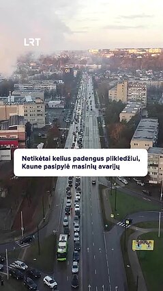 Kaunas penktadienio rytą buvo paralyžiuotas