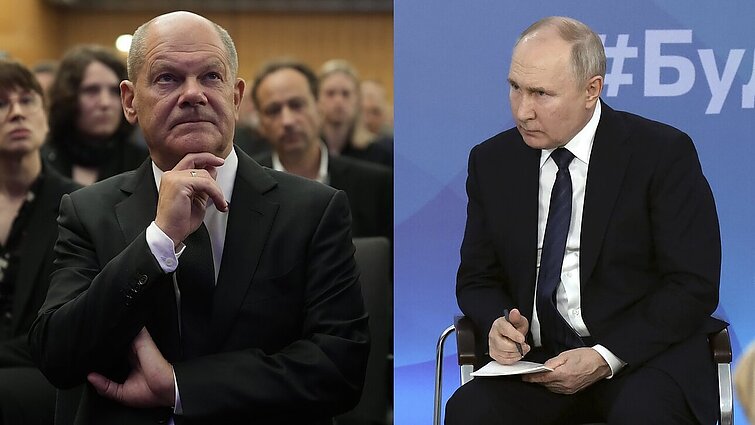 Skambutis po ilgos pertraukos: Scholzas pareikalavo Putino išvesti pajėgas iš Ukrainos