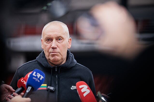 Lietuvos vyrų krepšinio rinktinės treniruotė Vilniuje