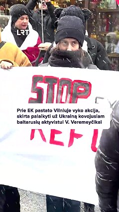 Vilniuje surengta baltarusių akcija, ginant Vasilijaus Veremeyčiko garbę