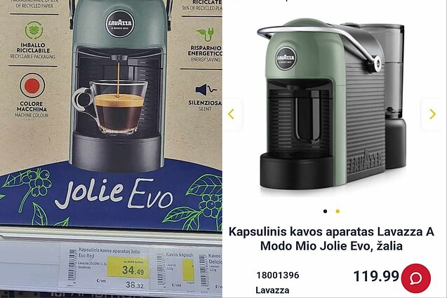 Kavos aparatų kainų skirtumai