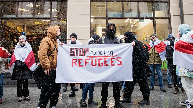 „Mes nekeliame jokios grėsmės“: Vilniaus centre suskambo baltarusių opozicionierių balsai