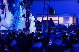 В Каунасе зажигают городскую елку