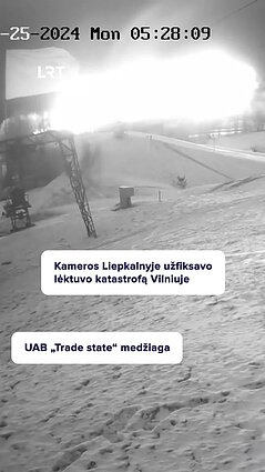 Išskirtiniai katastrofos kadrai: Liepkalnio slidinėjimo trasos vaizdo medžiaga