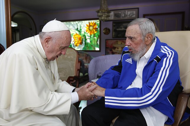 Popiežius Pranciškus susitinka su Fideliu Castro Havanoje, Kuboje, 2015 m. rugsėjo 20 d.