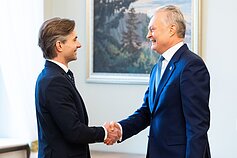 Foreign Minister Kęstutis Budrys, President Gitanas Nausėda
