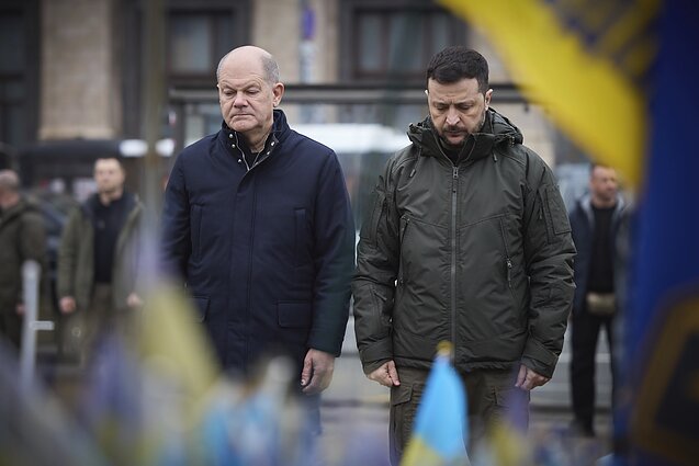 Olafas Scholzas ir Volodymyras Zelenskis