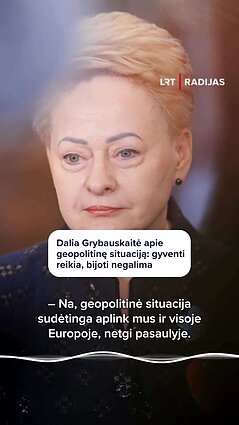 Grybauskaitė: priešas naudojasi mūsų pačių rankomis
