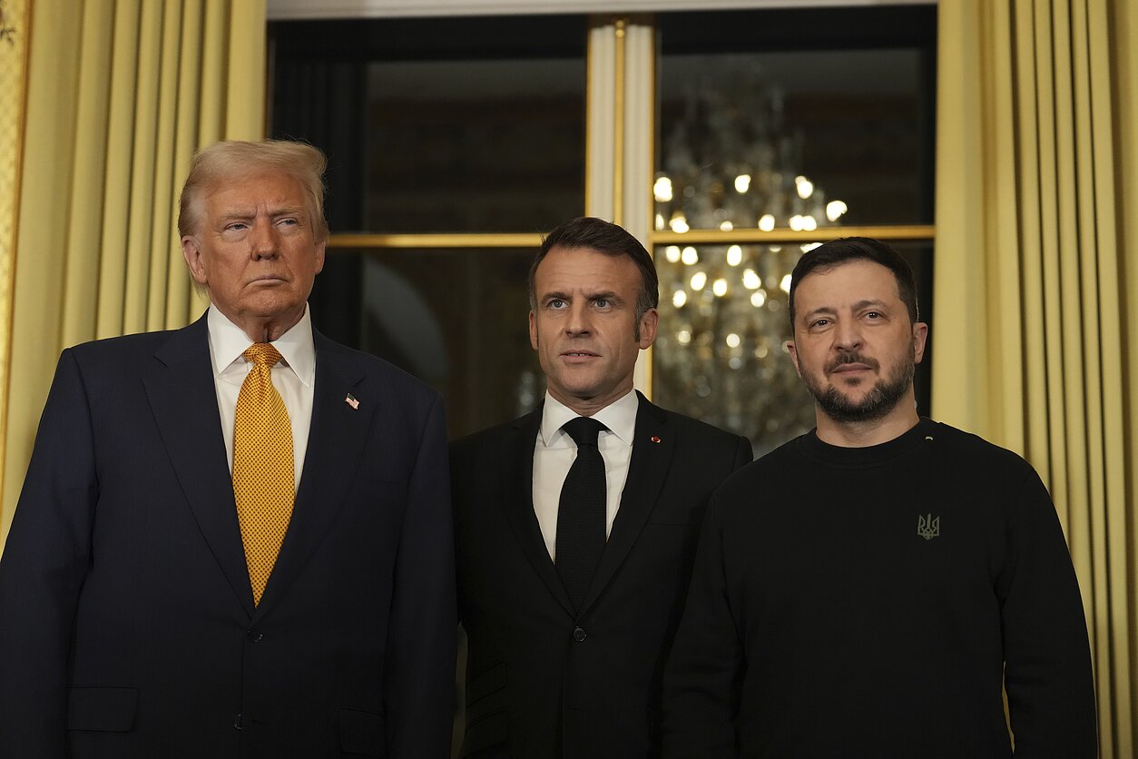 Donaldas Trumpas, Emmanuelis Macronas ir Volodymyras Zelenskis