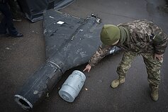Rusijos pagamintas Shahed tipo dronas Ukrainoje Rusijos pagamintas Shahed tipo dronas Ukrainoje