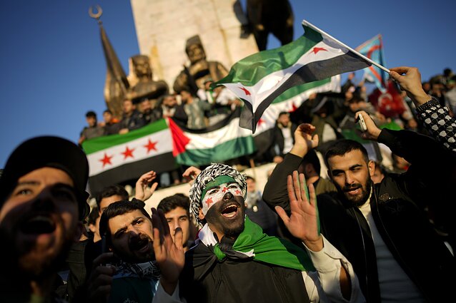 Syrian rebels celebrate the overthrow of Bashar al-Assad 