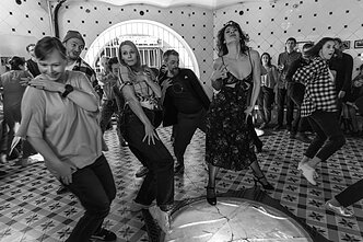 Repeticijos „Lindyhopera“ akimirka Repeticijos „Lindyhopera“ akimirka