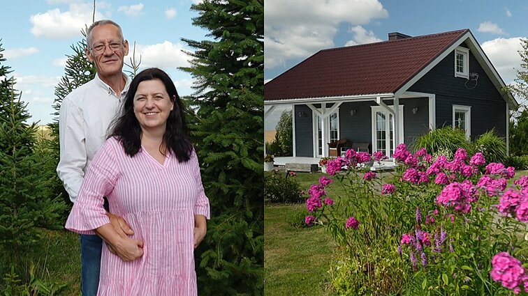 Tarp eglučių ir gėlių: Kristina ir Valdas mėgaujasi gyvenimu vienkiemyje tarsi iš pasakos