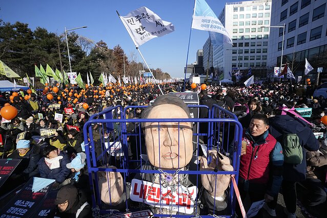 Protestas Pietų Korėjoje prieš prezidentą