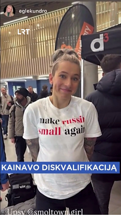 Prieš Rusijos atletus protestavusi lietuvė paaiškino savo poziciją