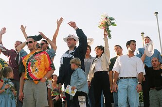 Atlantos olimpiados bronzos medalių prizininkų, Lietuvos rinktinės krepšininkų sutiktuvės Kalnų parke, Vilniuje; Arvydas Sabonis Atlantos olimpiados bronzos medalių prizininkų, Lietuvos rinktinės krepšininkų sutiktuvės Kalnų parke, Vilniuje; Arvydas Sabonis