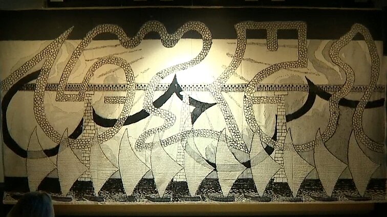 Instaliacijoje „Atminties ritmas“ – į audinius perkelti mažiau žinomi Čiurlionio darbai