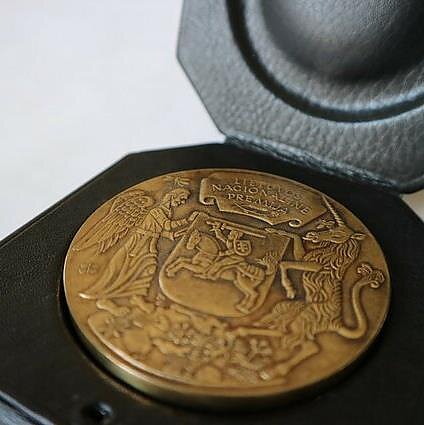 Nacionalinių kultūros ir meno premijų laureatai L. Kreivytė ir A. Šaltenis