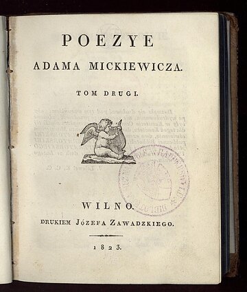 „Poezye” Adama Mickiewicza t. II, Wilno 1823