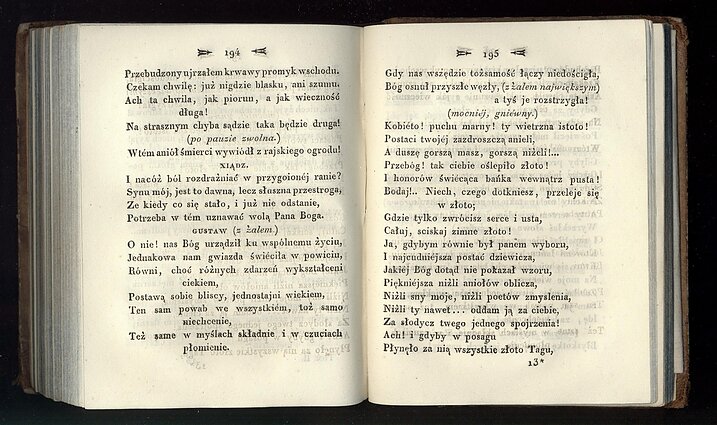 „Poezye” Adama Mickiewicza t. II, Wilno 1823, „Dziadów” cz. IV (fragment)