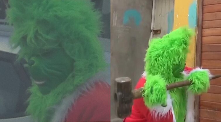 Peru Kalėdas iš nusikaltėlių vogė policininkas: narkotikų kratą vykdė su Grinčo kostiumu