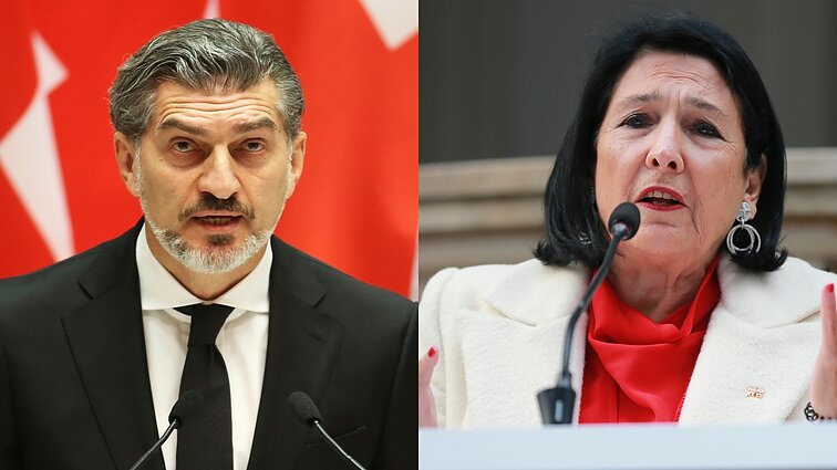 Kavelašvilio inauguracija Zurabišvili – parodija: palieku prezidento rūmus, bet ne postą