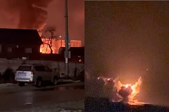 Rusijos Smolensko srityje dega naftos saugykla